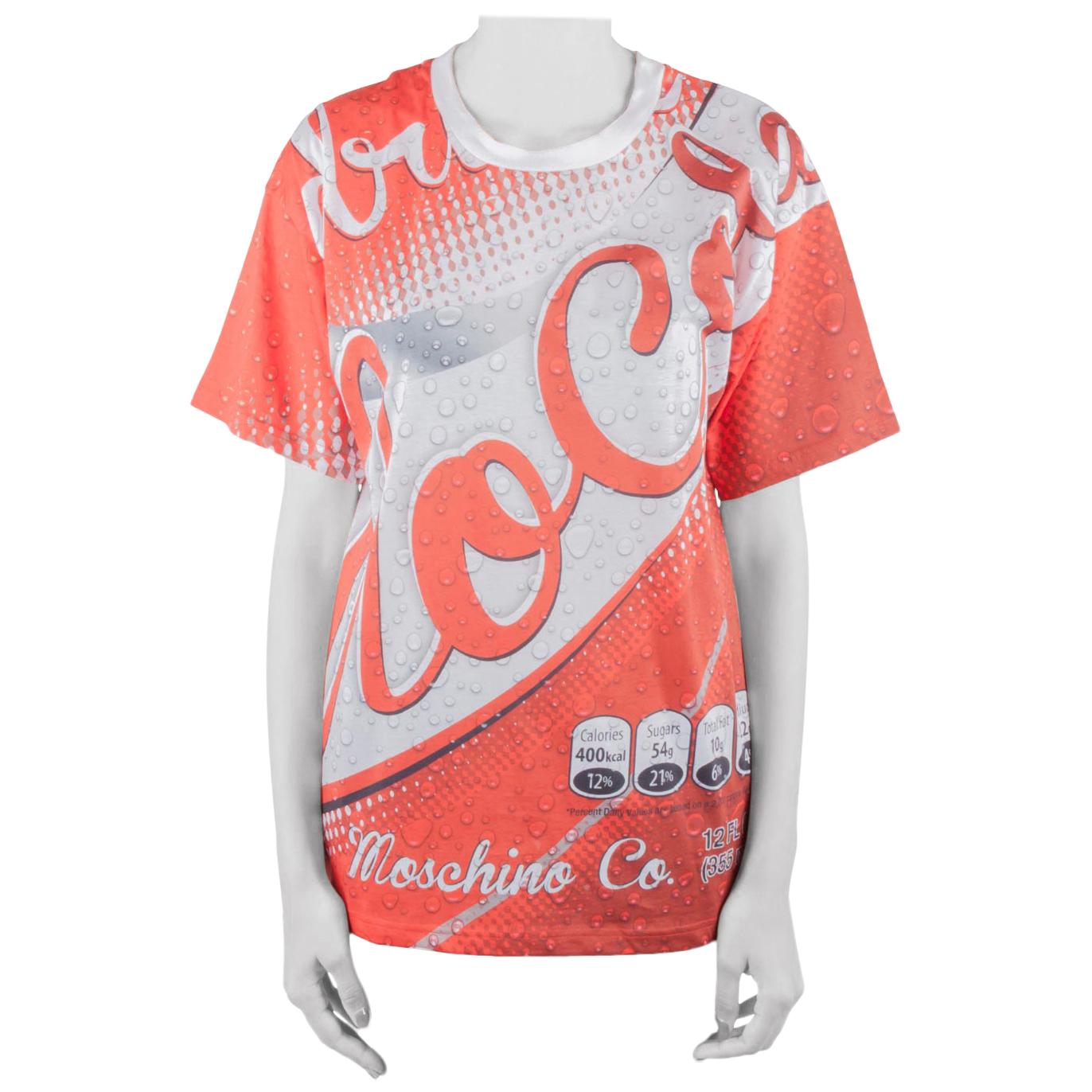 Moschino Couture Red Soda Can Printed Cotton Oversized T Shirt XS