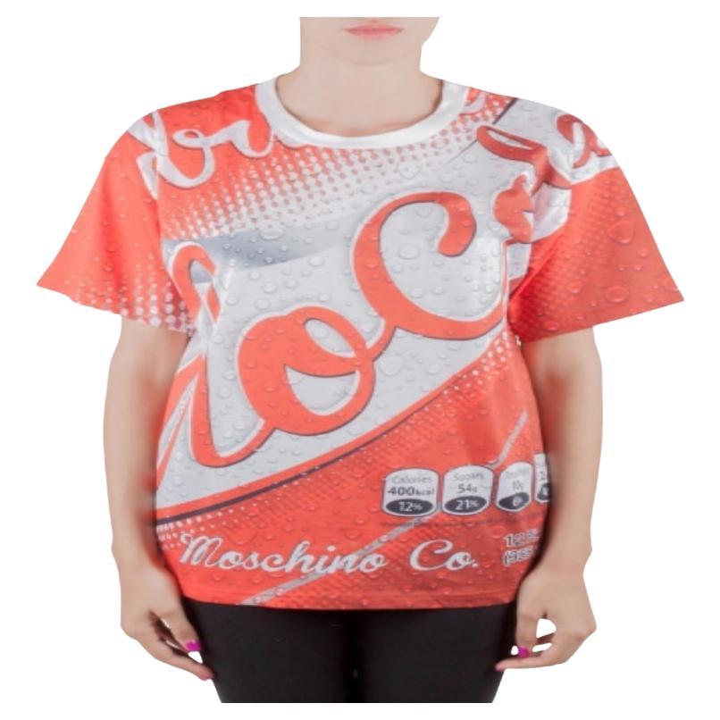 Moschino Couture Rotes übergroßes T-Shirt aus bedruckter Baumwolle in Übergröße XS im Angebot