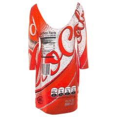 Moschino Couture Red Soda Can Printed Cotton Shift Dress L