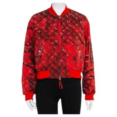 Moschino Couture Red Trompe-L'oeil Printed Bomber Jacket M
