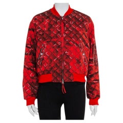 Moschino Couture Red Trompe-L'oeil Printed Bomber Jacket M