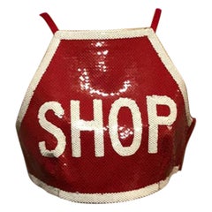 Moschino Couture Red White Stop Sign Top Nwt