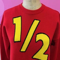 Moschino Couture Red Yellow 1/2 Wool Sweater