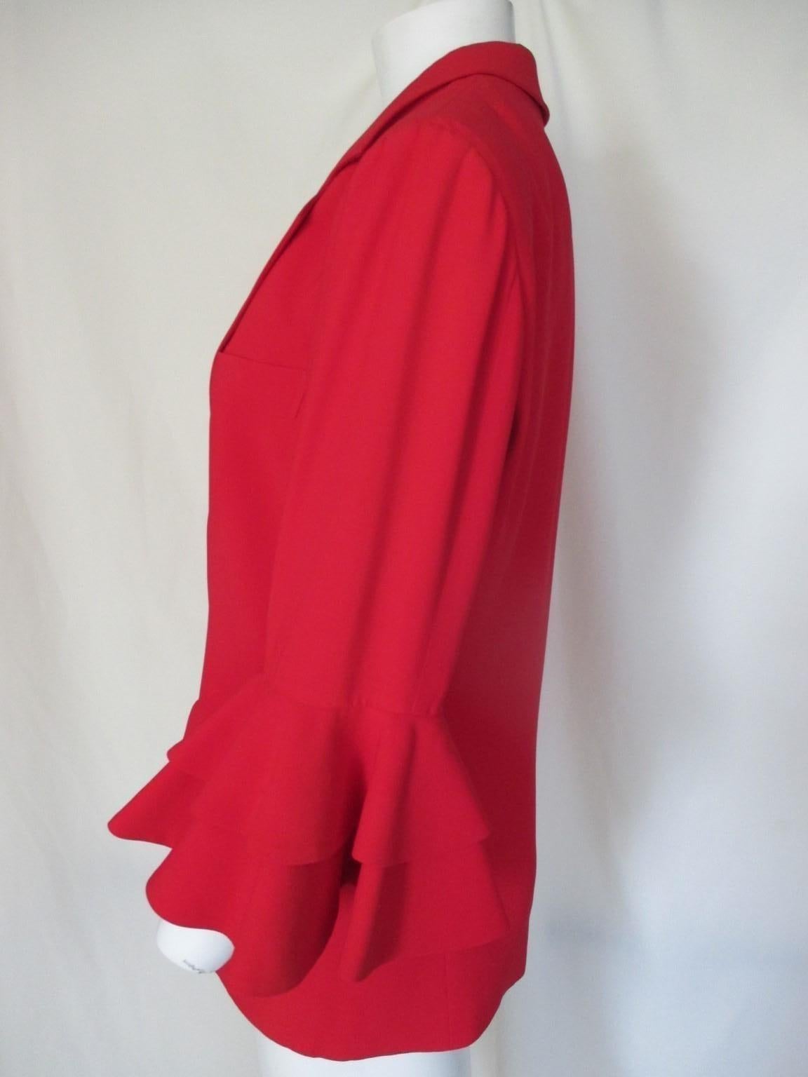Rosso Moschino Couture! Giacca blazer rossa Repetita Juvant in vendita