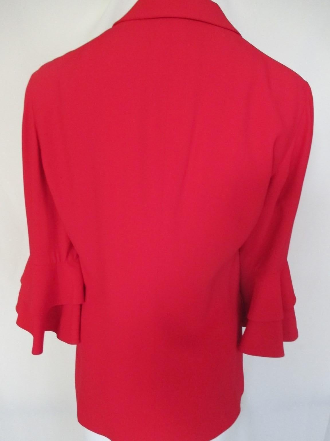Moschino Couture! Repetita Juvant Red Blazer Jacket In Good Condition For Sale In Amsterdam, NL