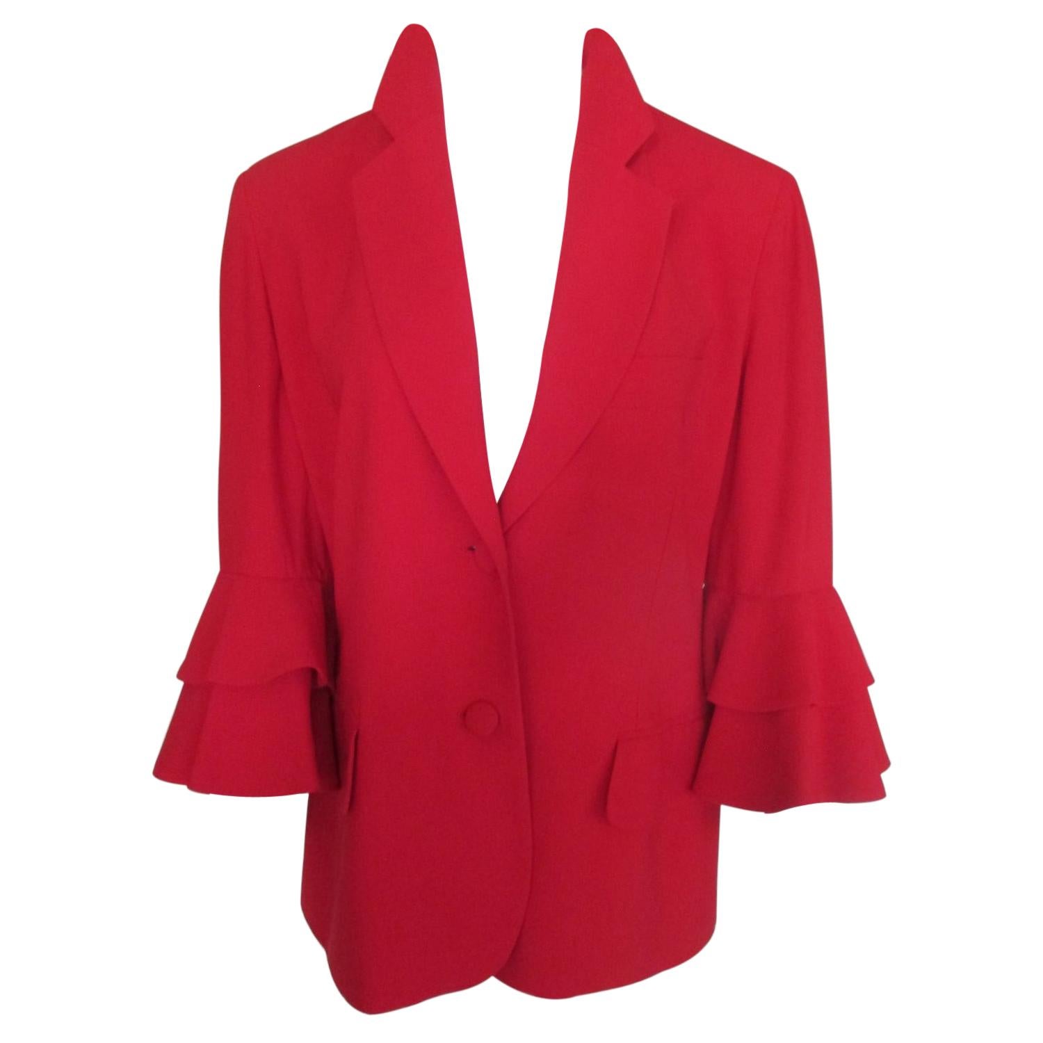 Moschino Couture! Repetita Juvant Red Blazer Jacket For Sale