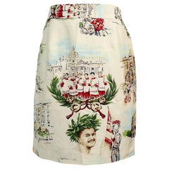 Moschino Couture Rome Scenes and Franco Moschino Emperor Print Skirt US Size 12