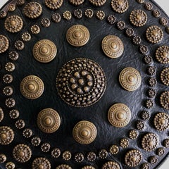 Moschino Couture - Round Leather Bag + Burnished Bronze Floral Medallions