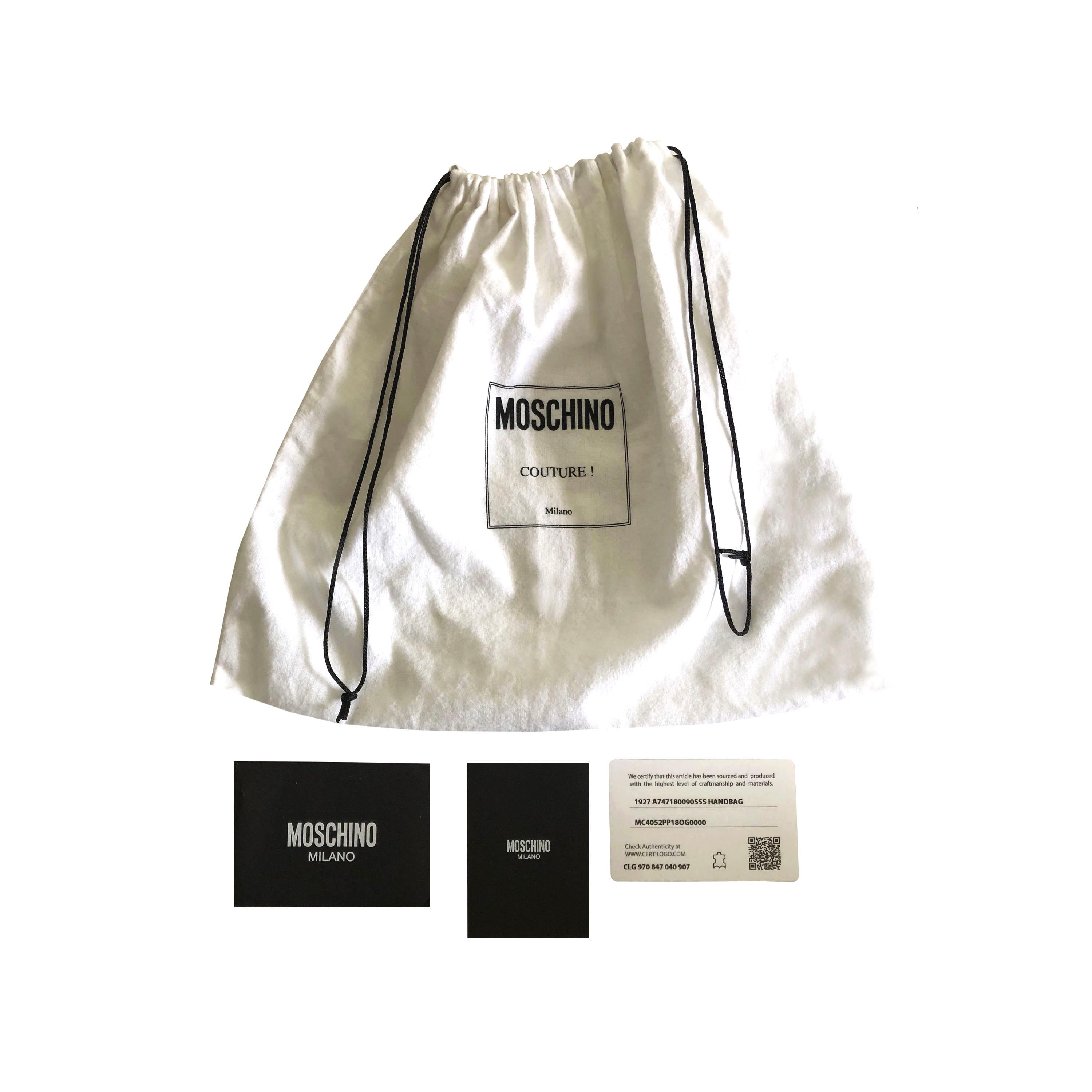 Moschino Couture - Bolso Redondo de Piel + Medallones Florales de Bronce Bruñido en venta 4