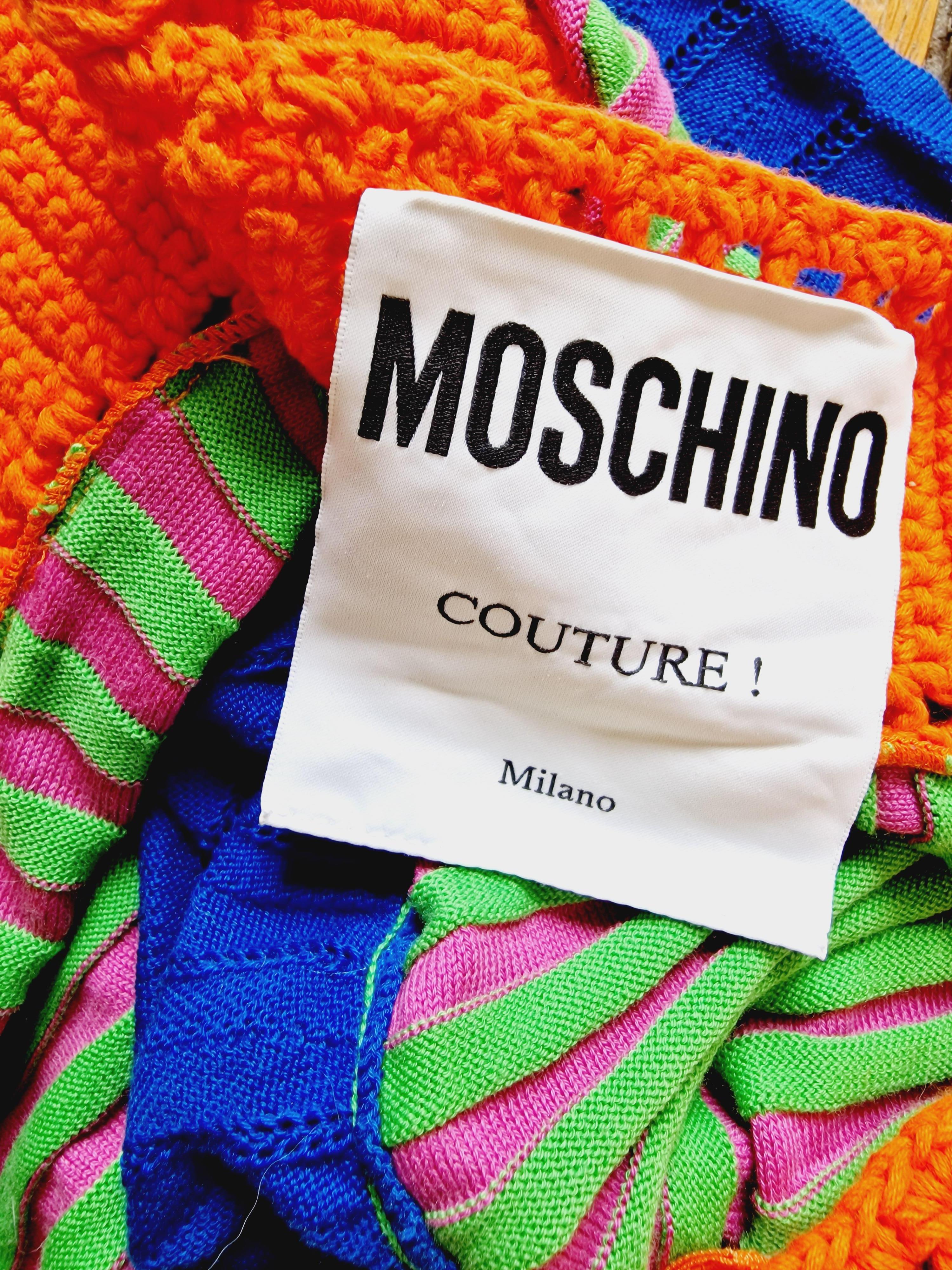 Moschino Couture Laufsteg 2017 Look 39 Gehäkeltes, perlenbesetztes Top Kleines T-Shirt Tank Tee im Angebot 4
