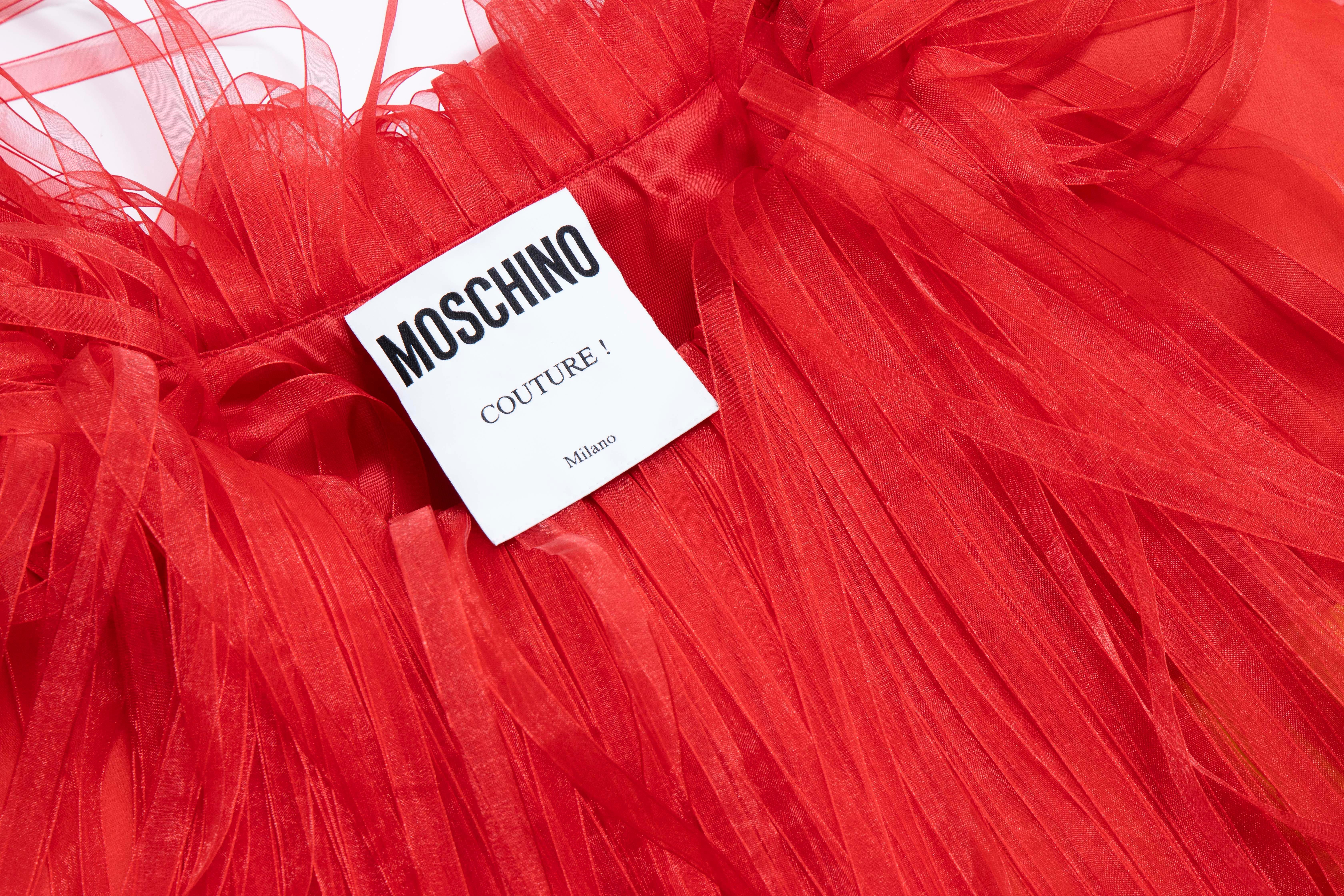 Moschino Couture Runway Silk Fringe Car Wash Evening Dress, Spring 2016 For Sale 4