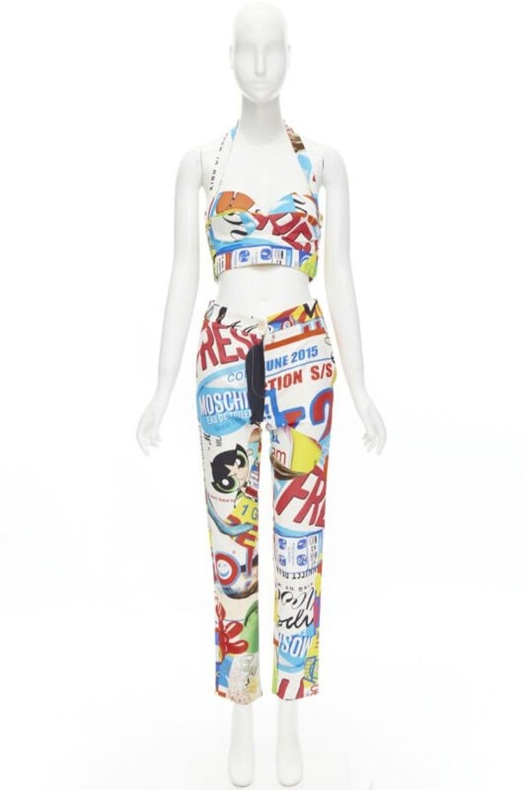 MOSCHINO Couture! Runway Y2K Powerpuff girls pop bustier pants set IT38 XS 5