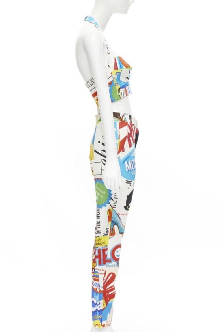 MOSCHINO Couture! Runway Y2K Powerpuff girls pop bustier pants set IT38 XS In Excellent Condition In Hong Kong, NT