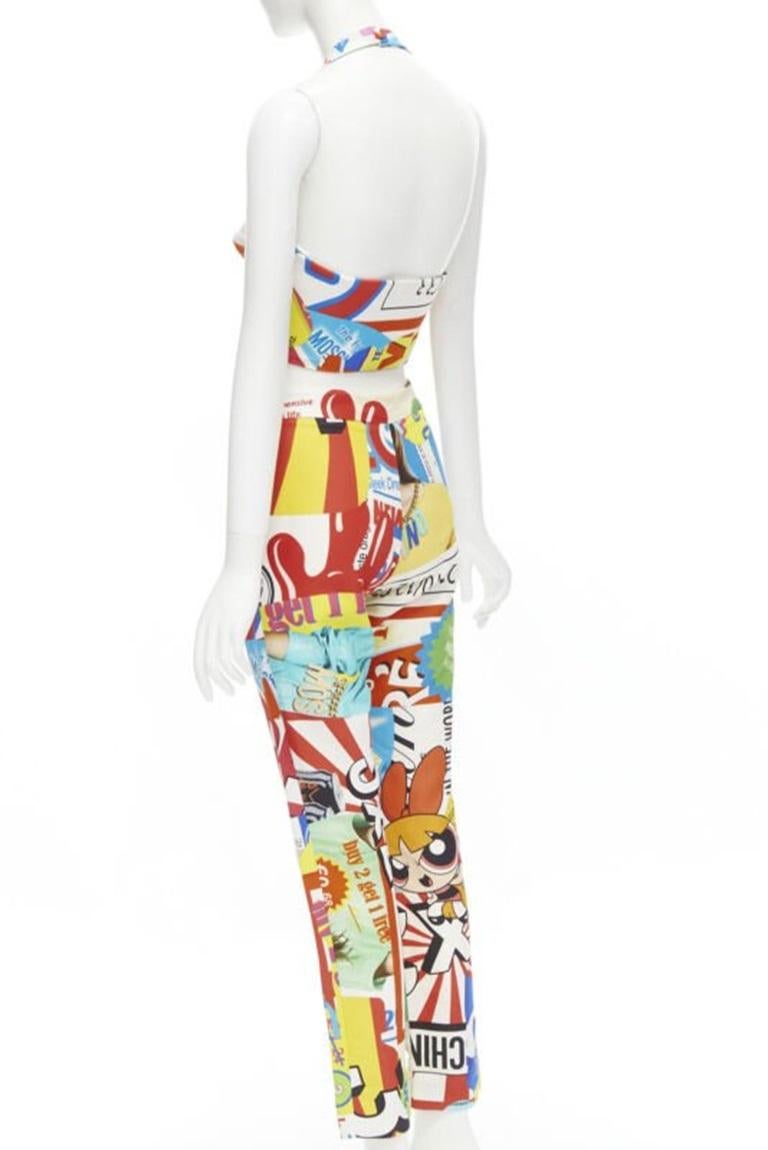 MOSCHINO Couture! Runway Y2K Powerpuff girls pop bustier pants set IT38 XS 1