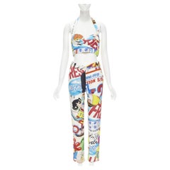MOSCHINO Couture! Runway Y2K Powerpuff girls pop bustier pants set IT38 XS
