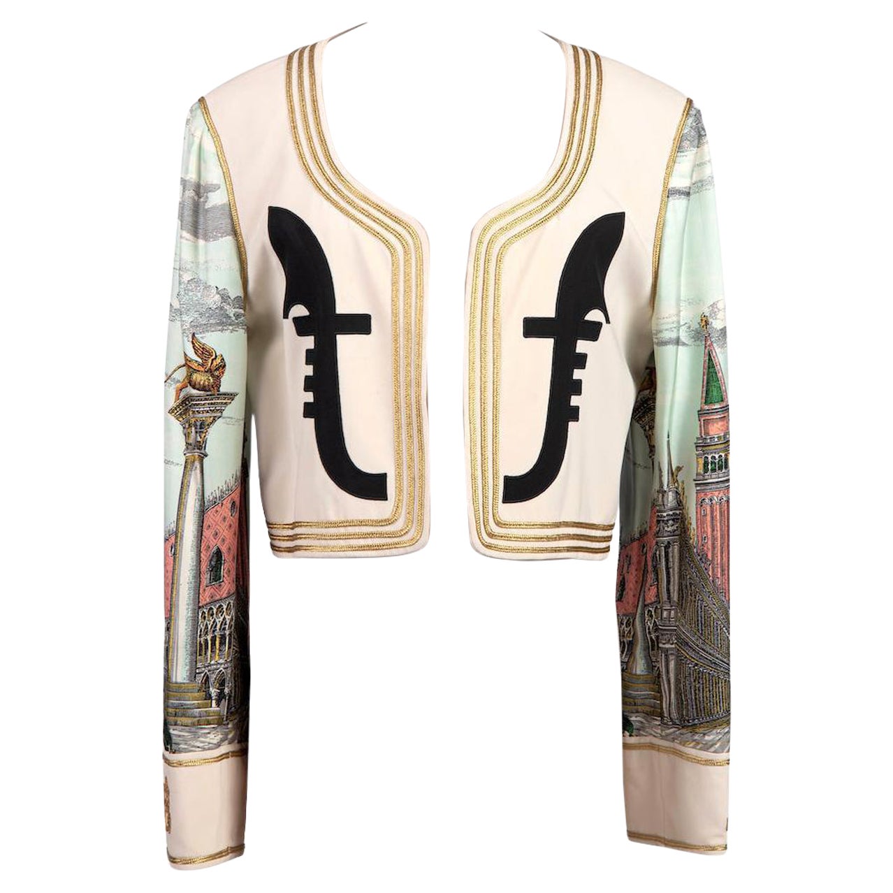 Moschino Couture P/E 1992 Giacca "I Love Venice" con leone applicato