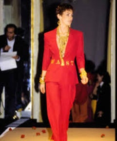 Moschino Couture S/S 1994 "Waist of money" red blazer