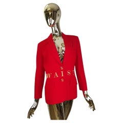 Moschino Couture S/S 1994 - Blazer rouge « Waist of money »