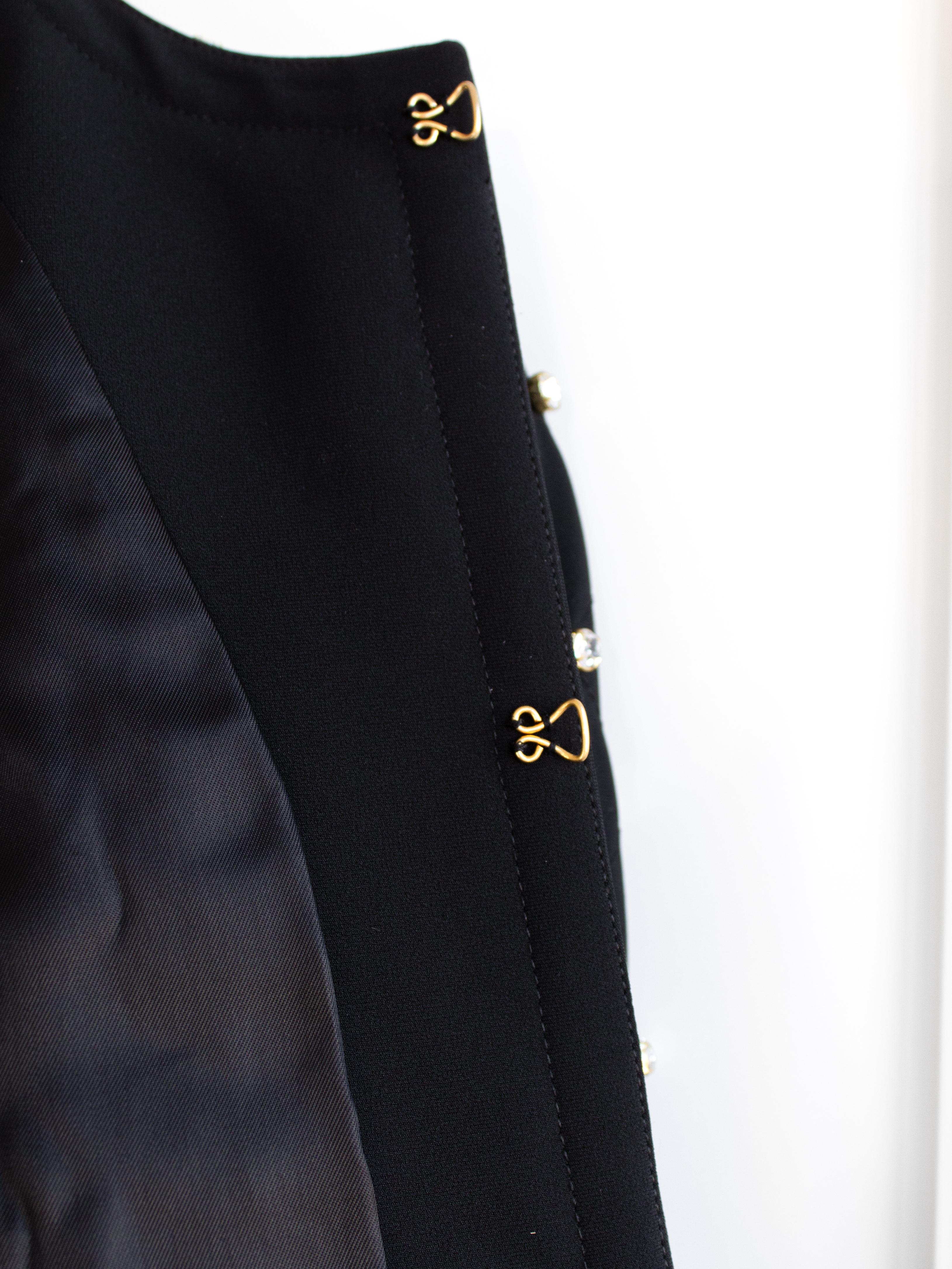 Moschino Couture S/S 2015 - Barbie - Veste noire ornée de strass et de cristaux en vente 11
