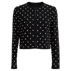 Moschino Couture S/S 2015 Barbie Crystal Embellished Rhinestone Black Jacket