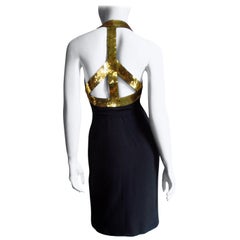 Moschino Couture Dress with Sequin Peace Sign 