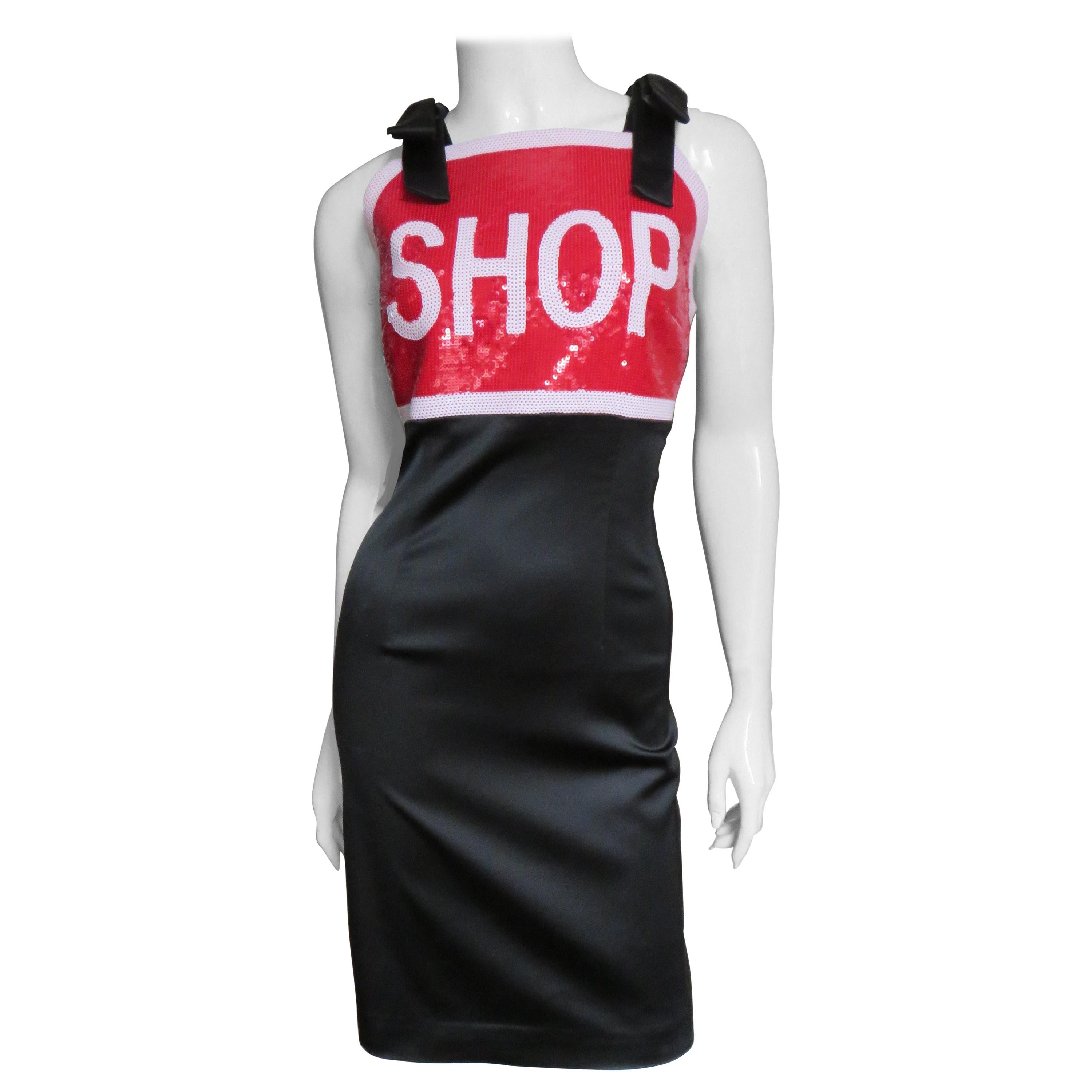 Moschino Couture Cruise Me Baby Vintage One Shoulder Black Knit Dress Moschino Couture Cruise Me Baby Vintage One Shoulder Black Knit Dress