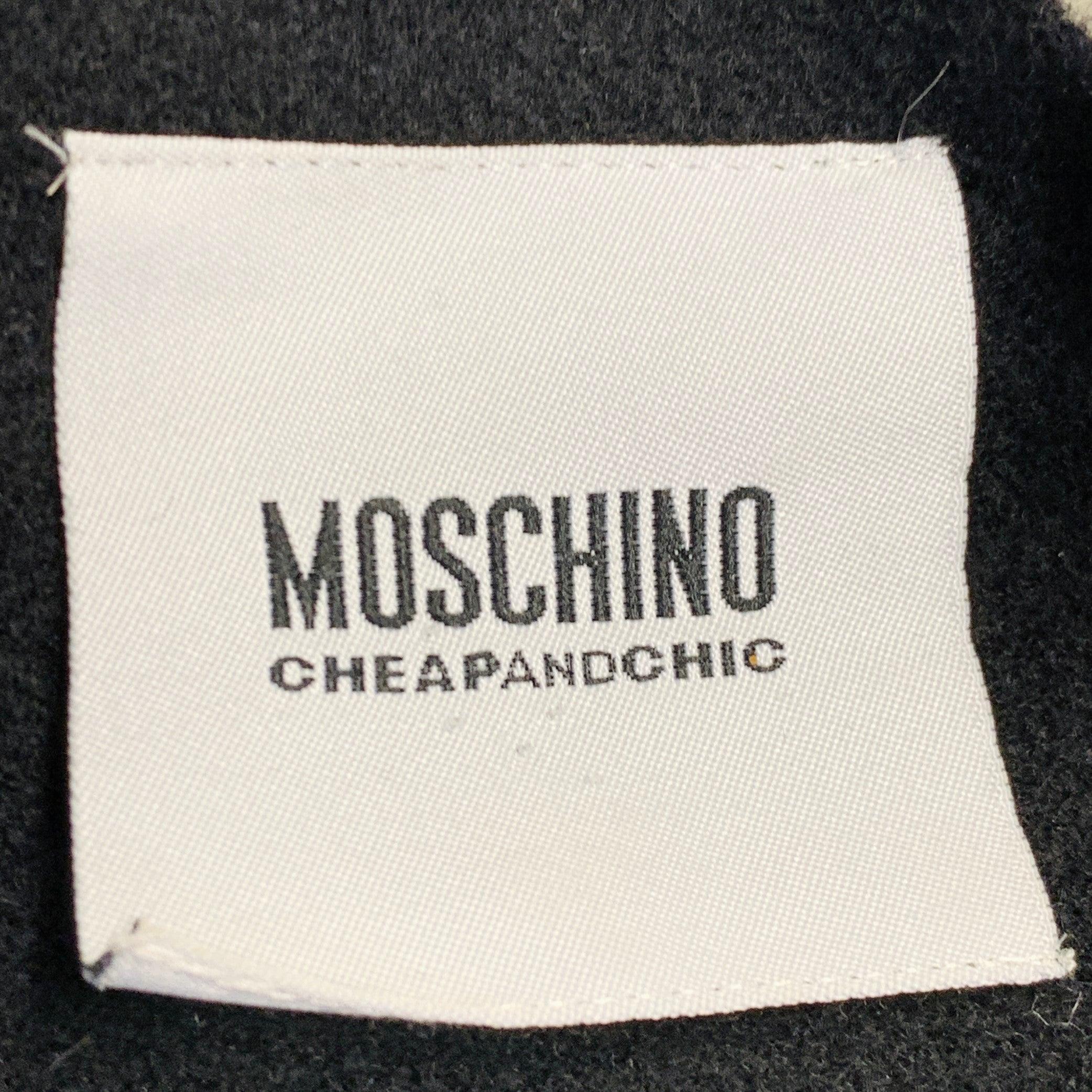 MOSCHINO COUTURE Taille 10 Veste en laine mélangée noire avec rubans à pressions Blazer en vente 1