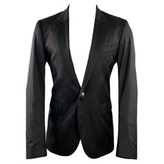 MOSCHINO COUTURE Size 40 Black Wool Blend Single Button Notch Lapel Sport Coat
