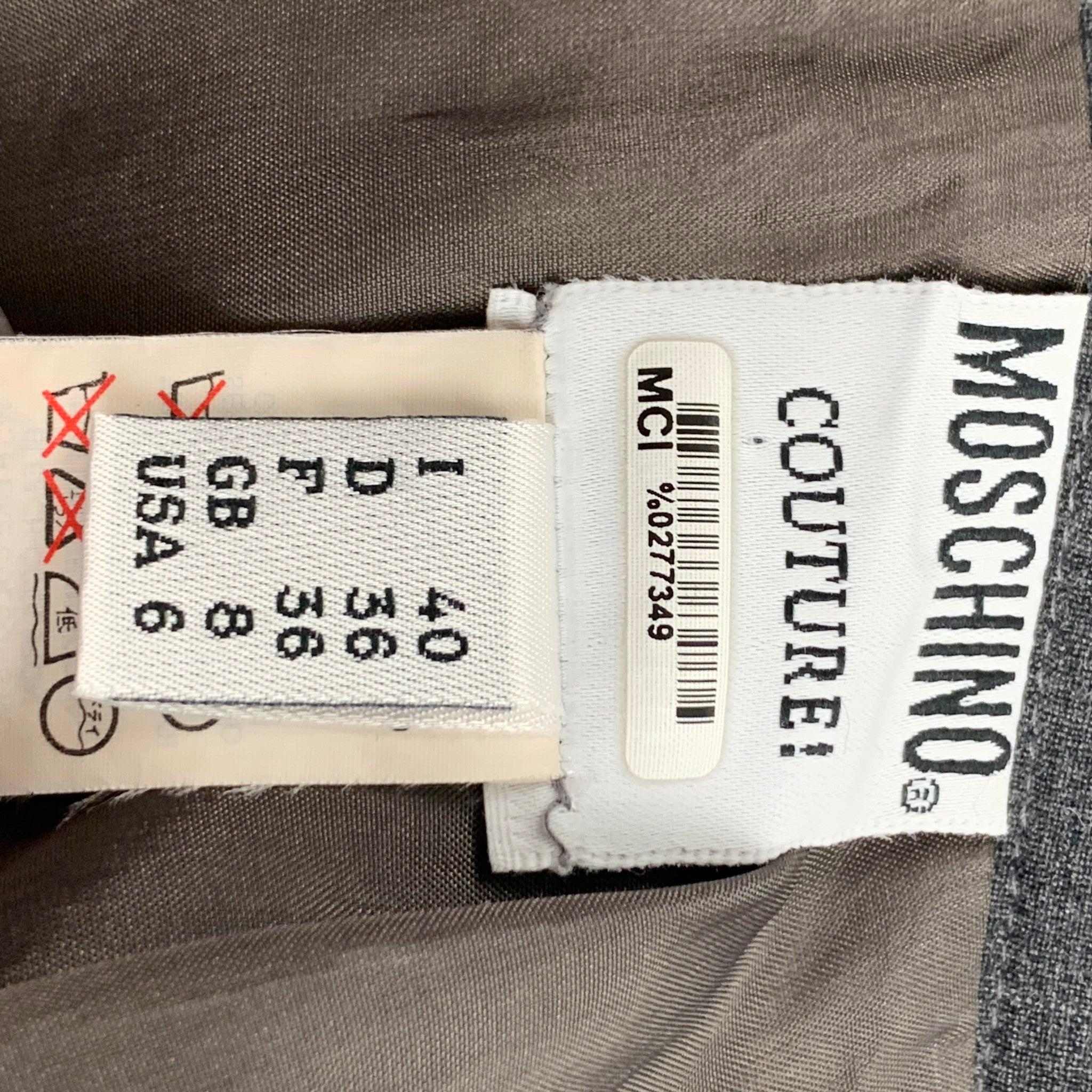 MOSCHINO COUTURE Size 6 Grey Wool Polyamide Heather Mid-Calf Skirt For Sale 1