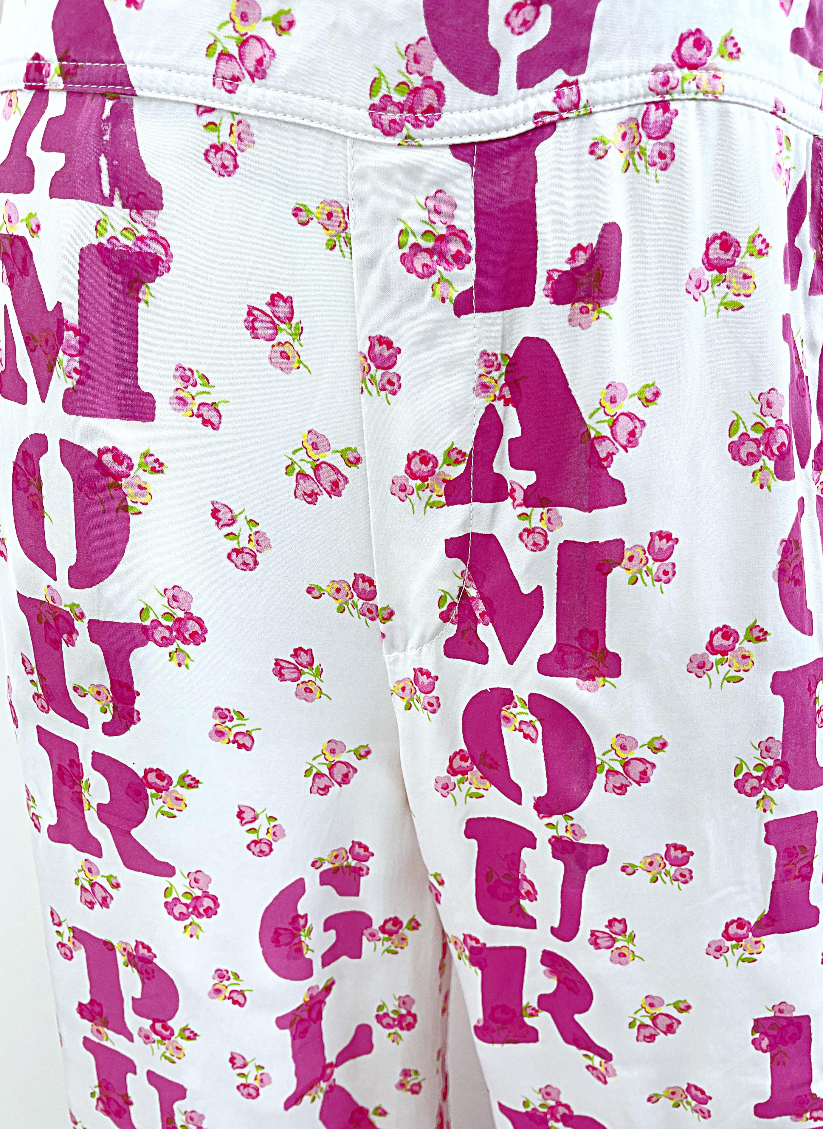 Moschino Couture Resort 2020 Größe 8 Glamour Puss Overalls mit Blumendruck in Übergröße Damen