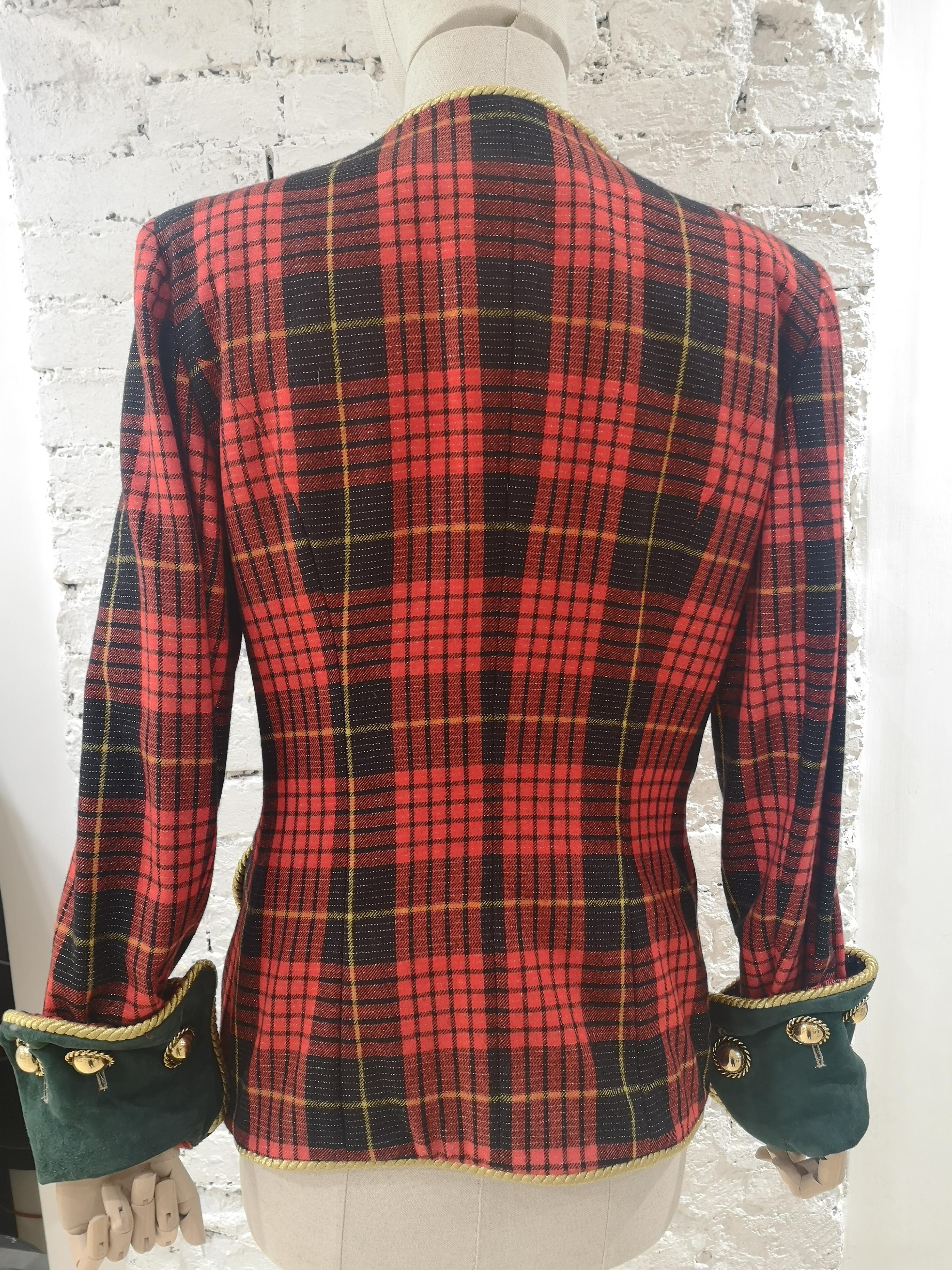 Moschino couture tartan wool vintage jacket 4