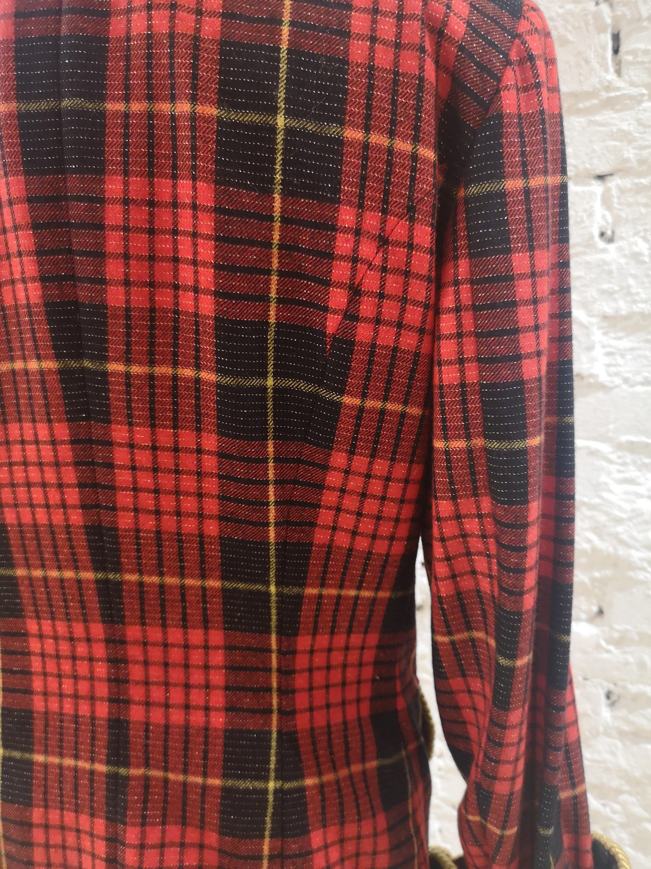 Moschino couture tartan wool vintage jacket 5