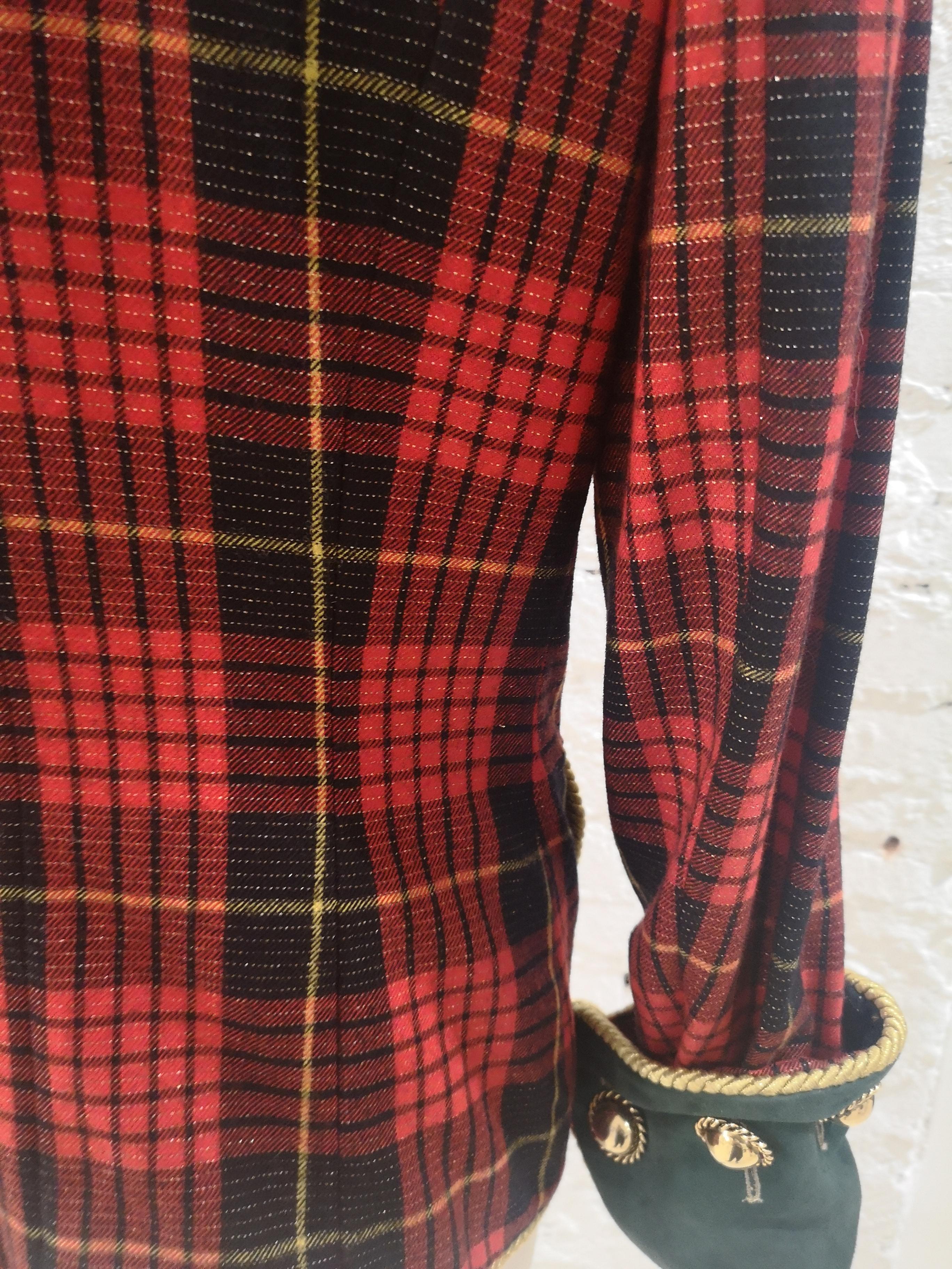 Moschino couture tartan wool vintage jacket 6