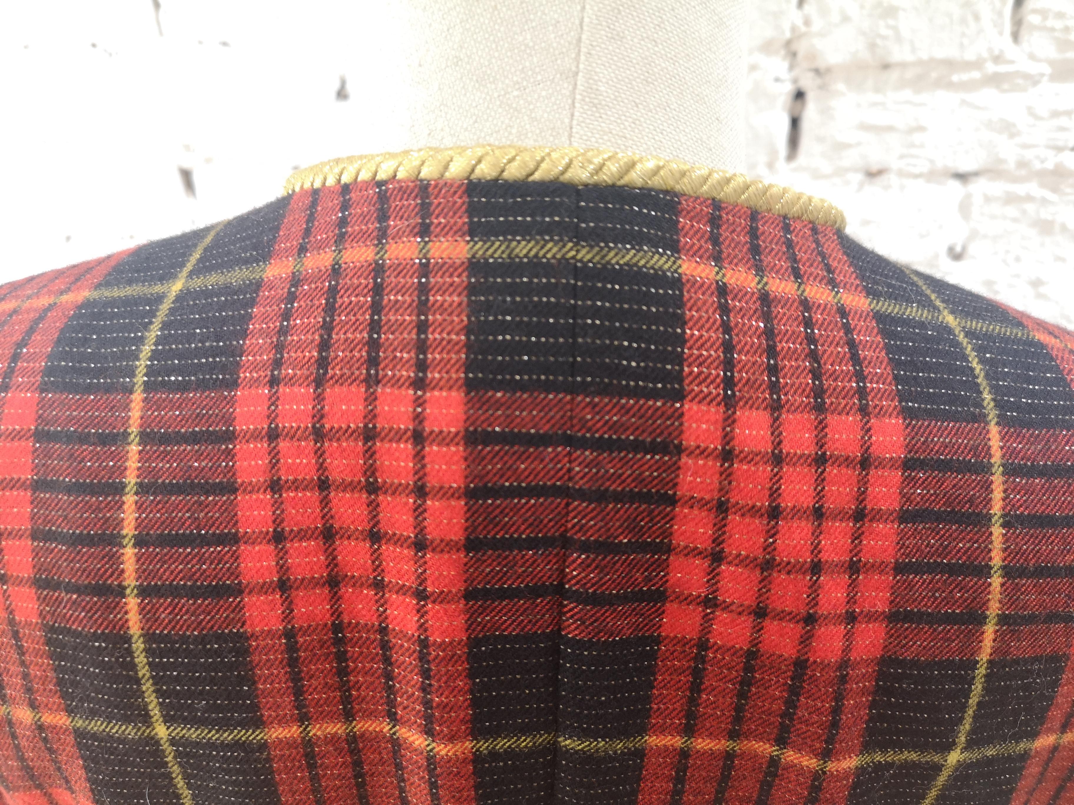 Moschino couture tartan wool vintage jacket 8