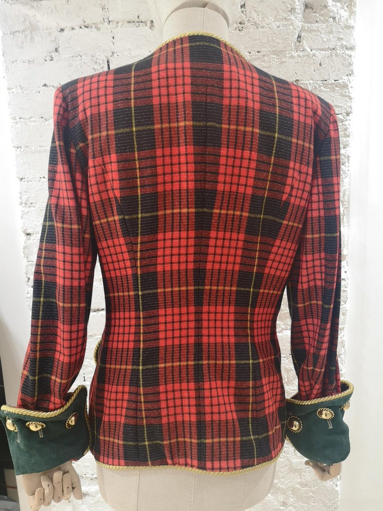 Moschino couture tartan wool vintage jacket For Sale at 1stDibs ...