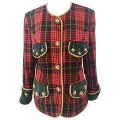 Moschino couture tartan wool Vintage jacket
