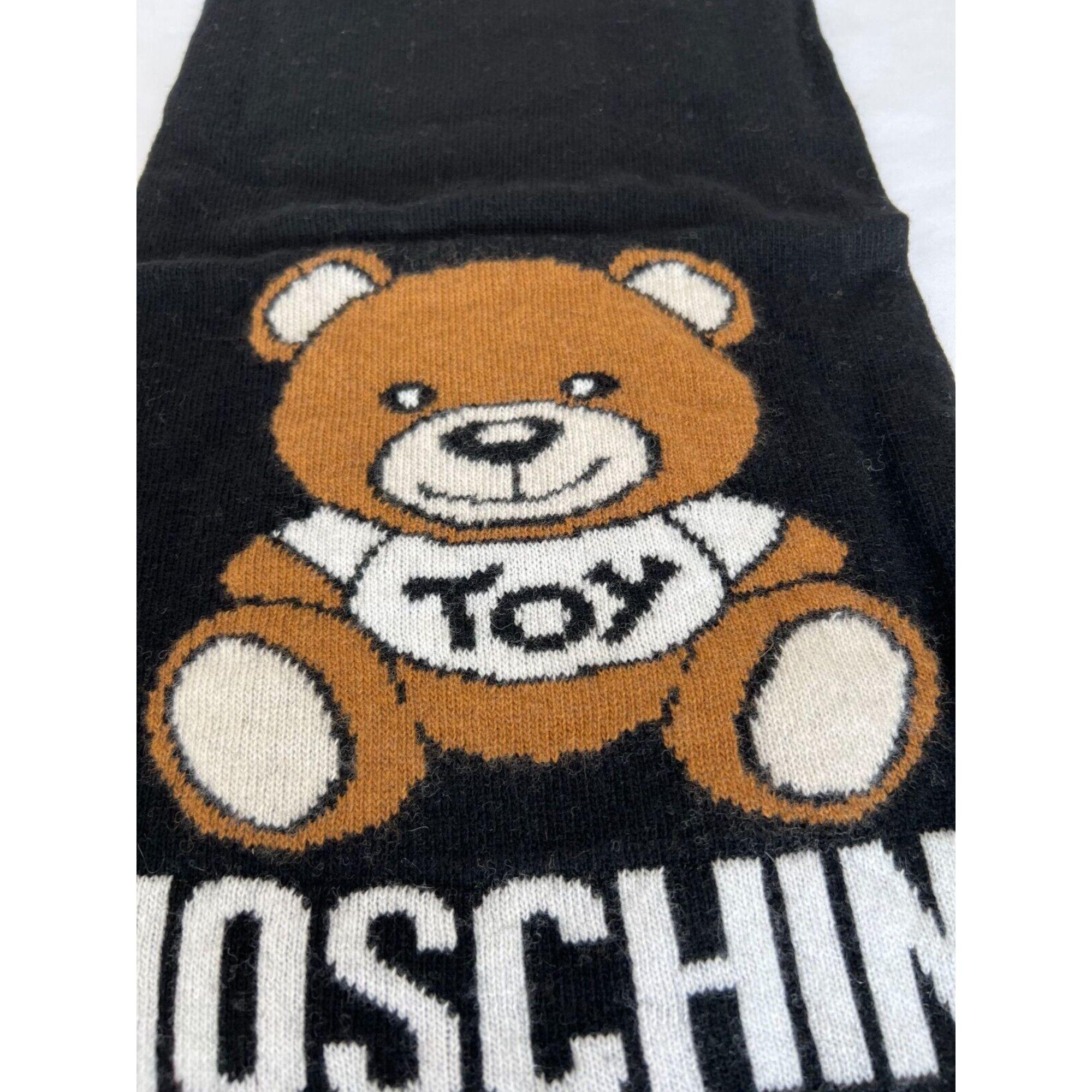 Moschino Couture Teddy Bear Black Scarf Cravate façonné par Jeremy Scott en vente 4