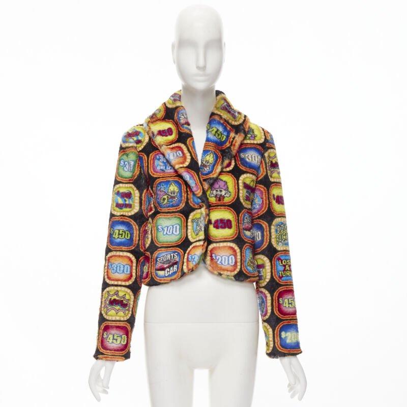 ¡MOSCHINO Couture! Chaqueta de piel sintética TROLLS 2019 Runway Game Show IT38 S en venta 5