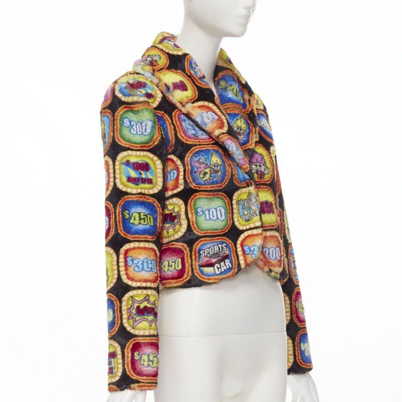 ¡MOSCHINO Couture! Chaqueta de piel sintética TROLLS 2019 Runway Game Show IT38 S en Excelente estado para la venta en Hong Kong, NT