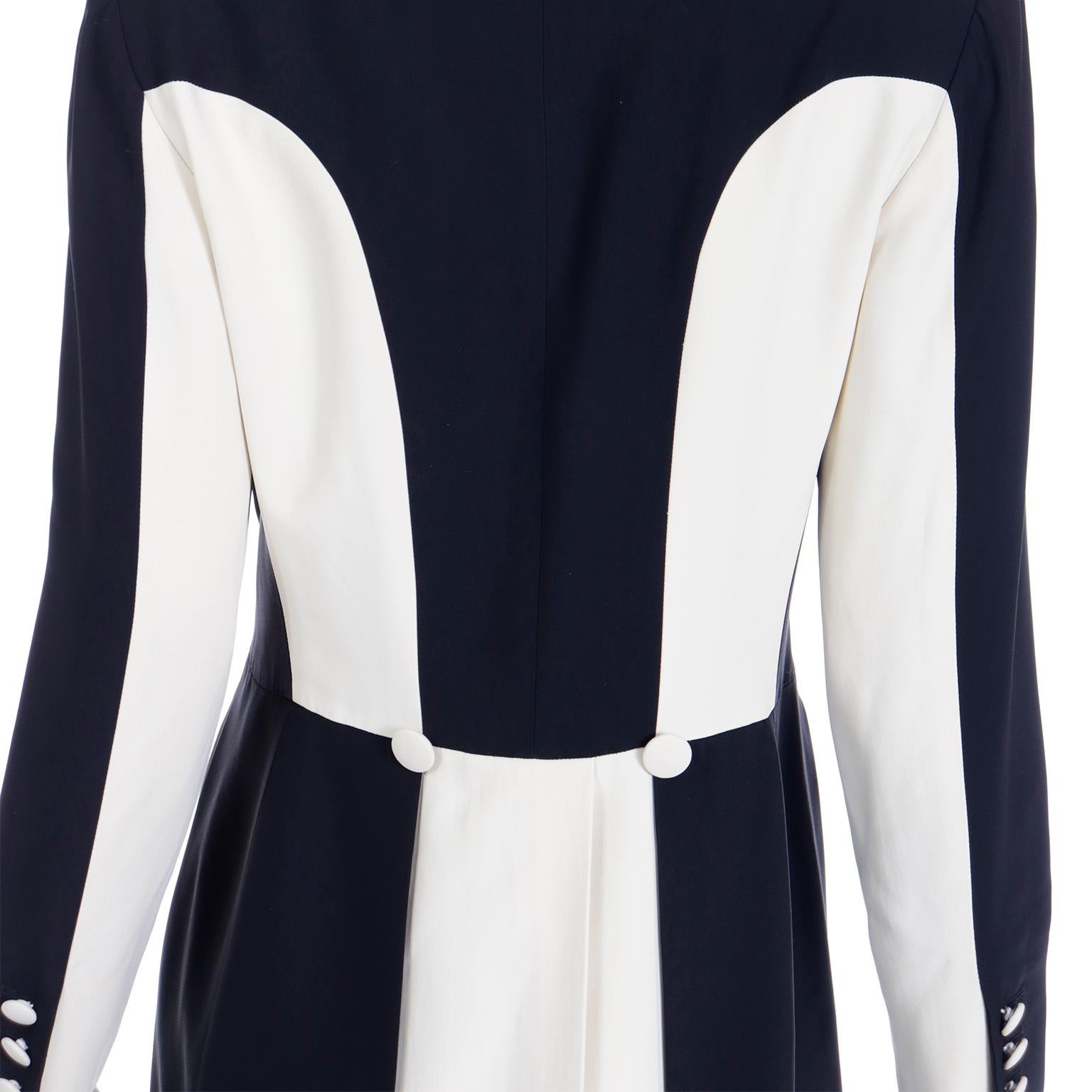 Moschino Couture Vintage Schwarze & elfenbeinfarbene Smoking-Jacke im Smoking-Stil im Angebot 5