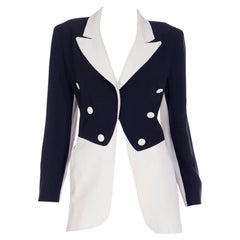 Moschino Couture Vintage Black & Ivory Tuxedo Style Jacket