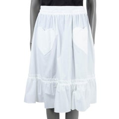 MOSCHINO COUTURE! white cotton HEART POCKETS Skirt S