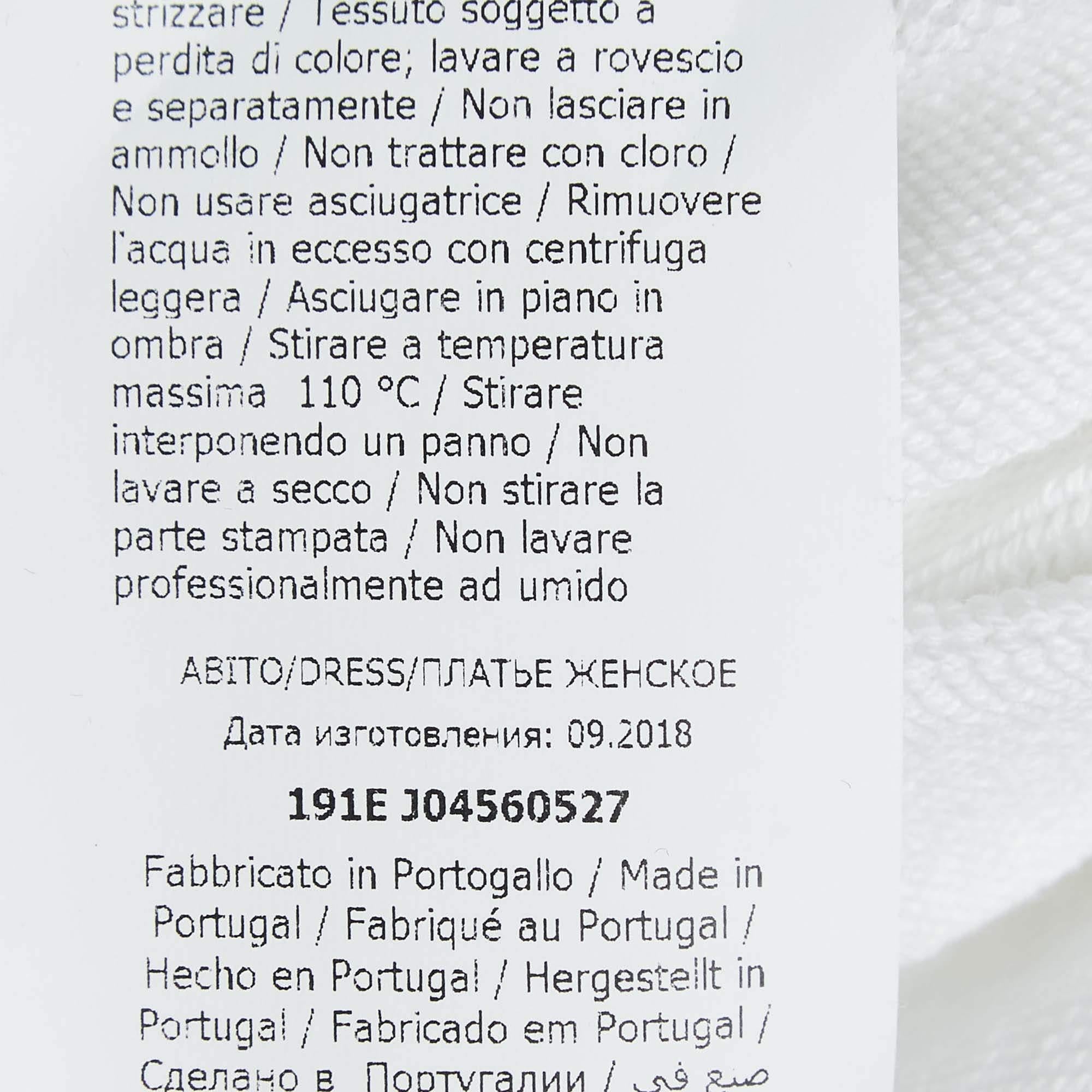 Moschino Couture  White Logo Print Cotton Hoodie Dress M For Sale 2