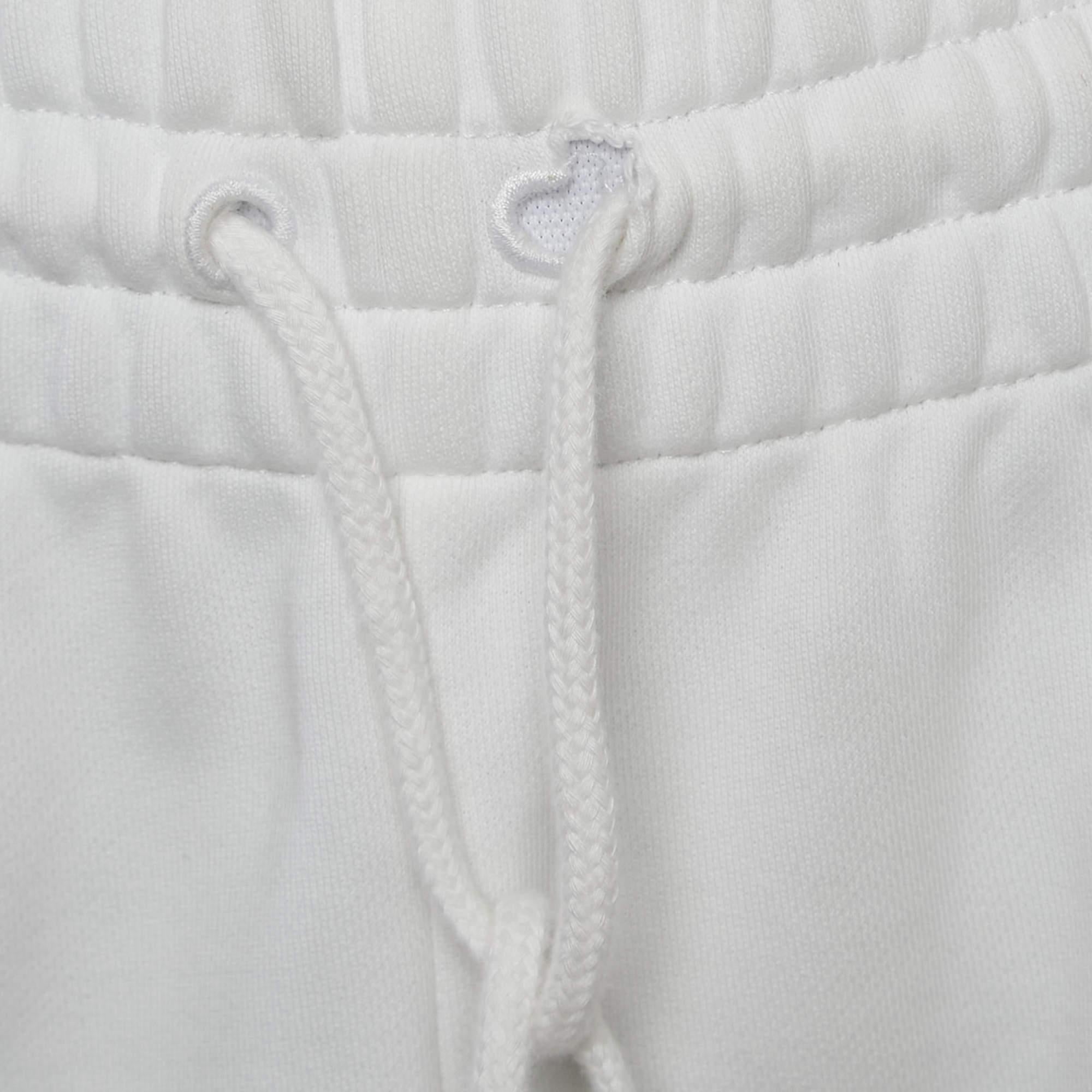 Moschino Couture Joggers de punto de algodón con logotipo blanco S Gris en venta