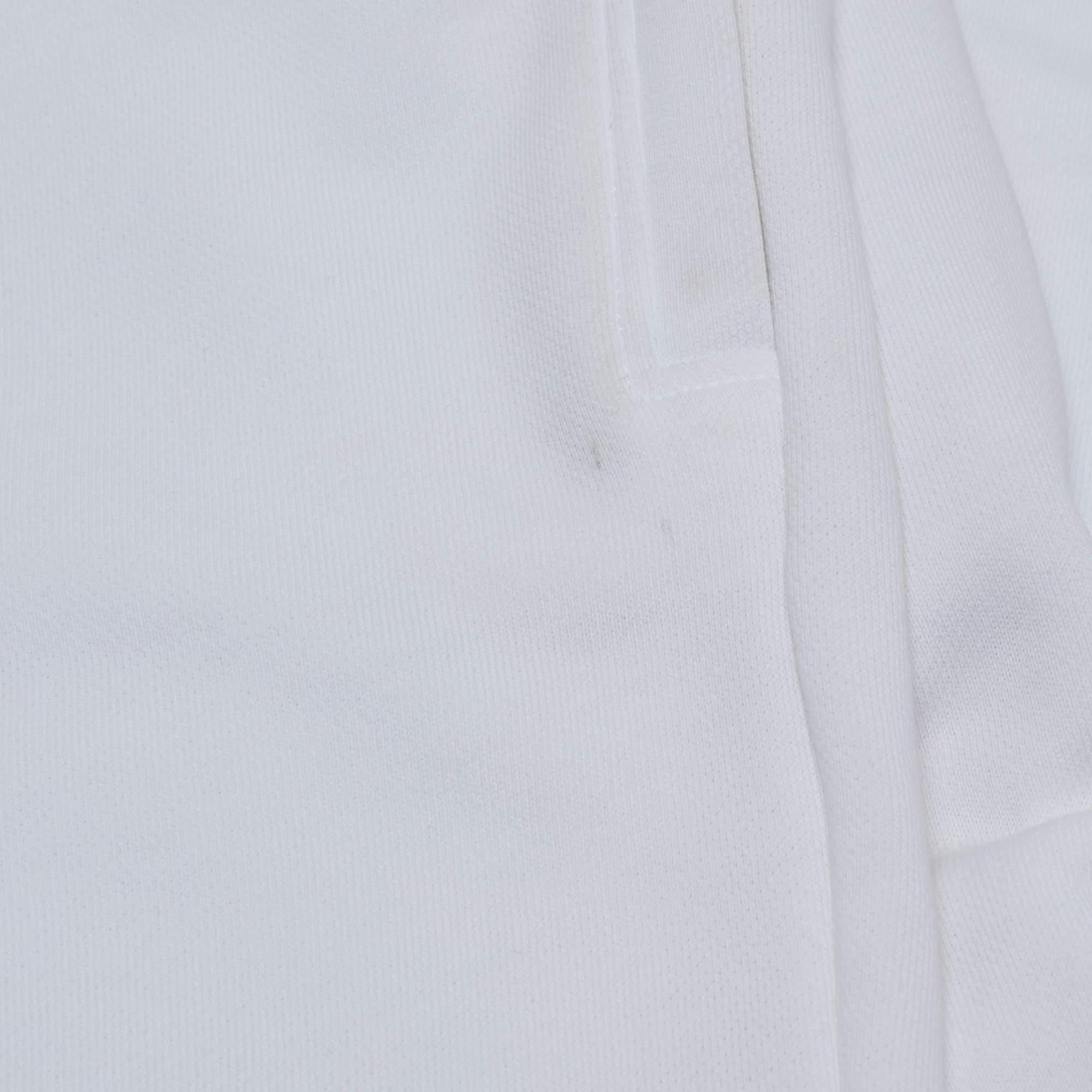Moschino Couture Joggers de punto de algodón con logotipo blanco S en venta 1