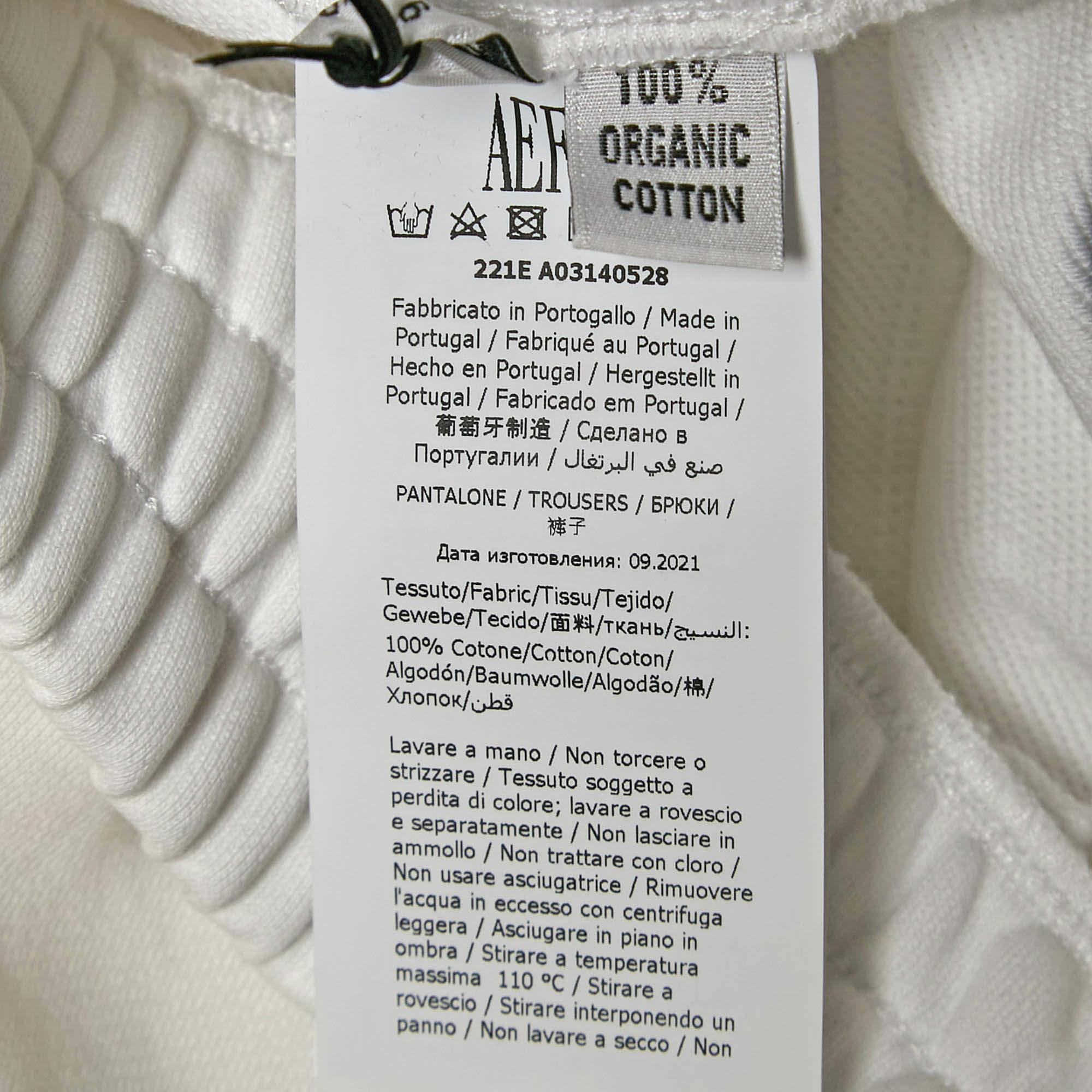 Moschino Couture Joggers de punto de algodón con logotipo blanco S en venta 3