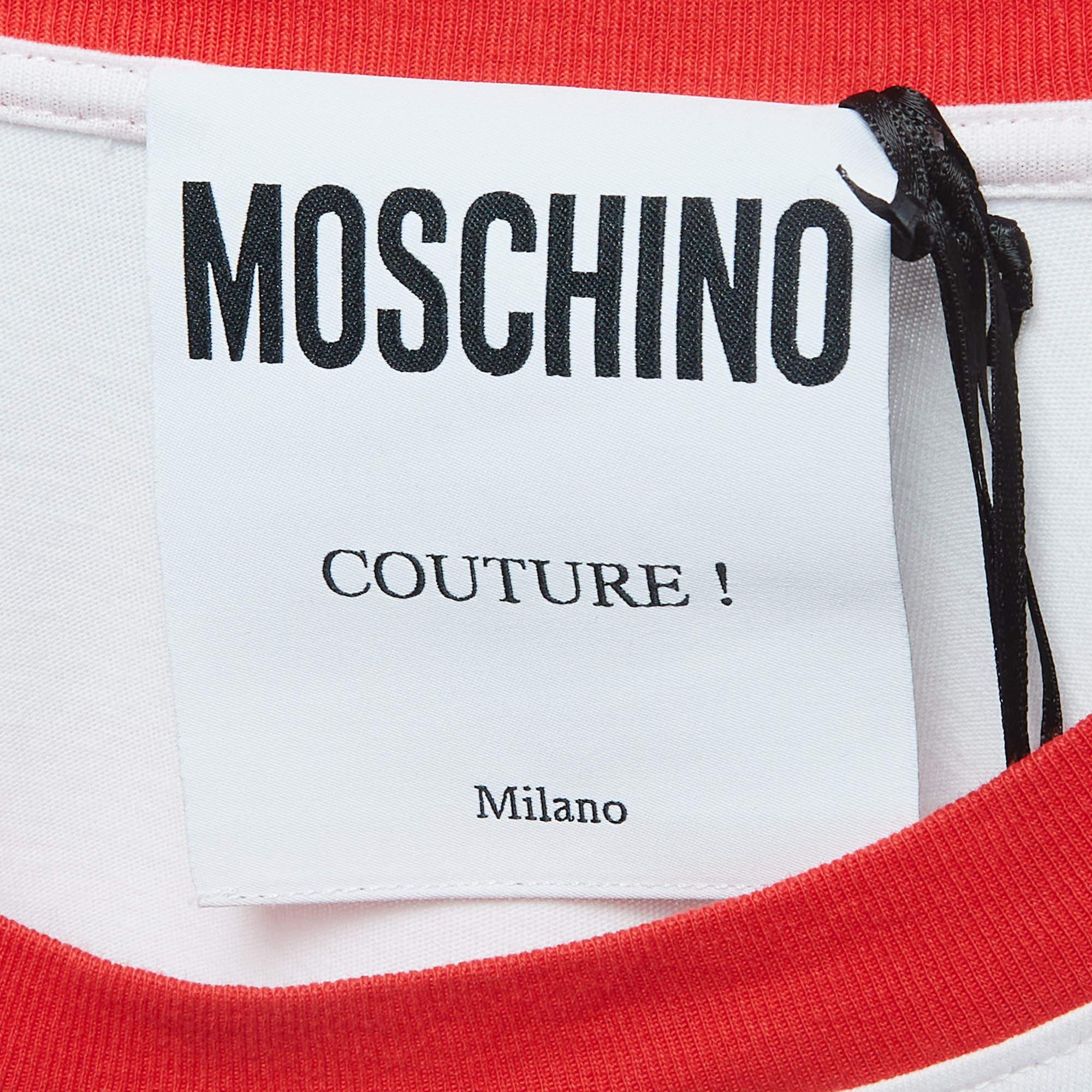 Moschino Couture White Mickey Rat Printed Cotton T-Shirt Dress XS 1
