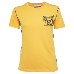 Moschino Couture Camiseta cuello redondo bordada algodón amarillo XS
