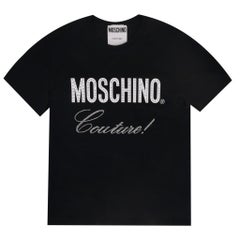 Moschino Crystal Embellished Logo T-Shirt