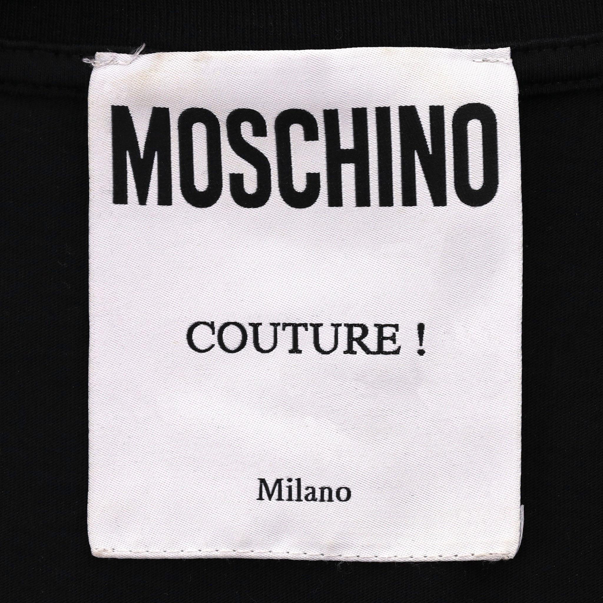 Moschino Crystal Embellished Logo T-Shirt For Sale 2